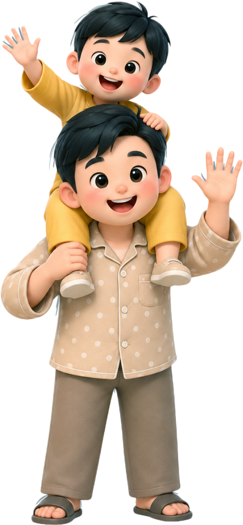 Bố và con, vui vẻ 9