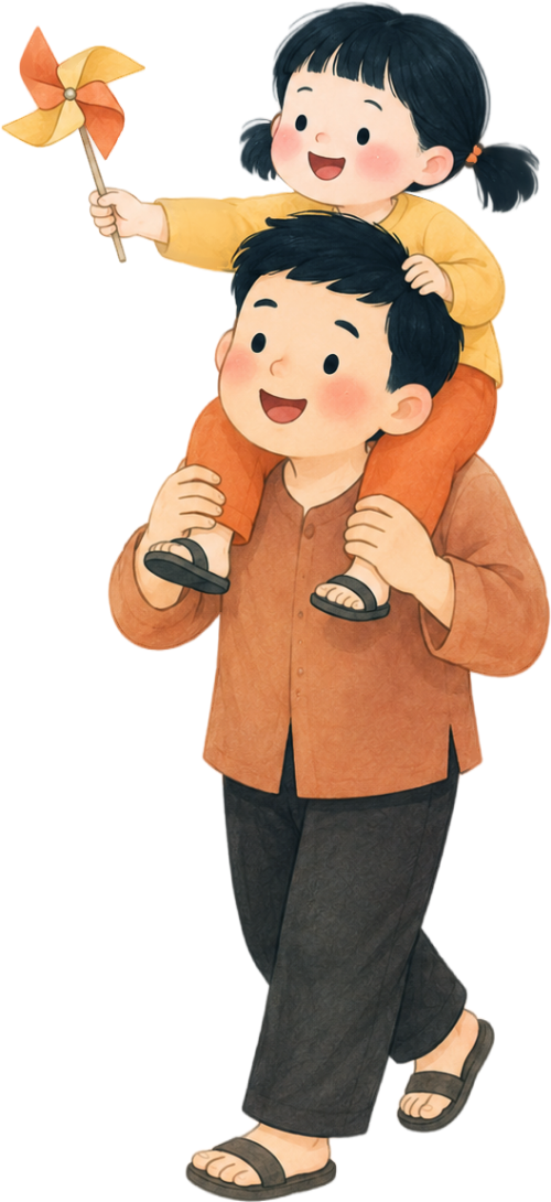 Bố và con, vui vẻ 1