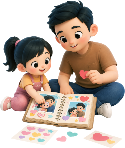 Bố và con, vui vẻ 4