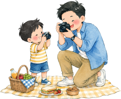 Bố và con, vui vẻ 6