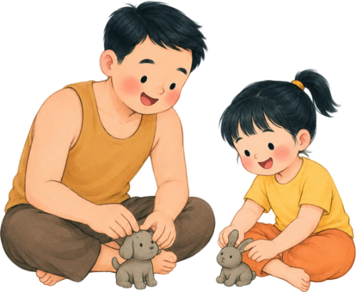 Bố và con, vui vẻ 2
