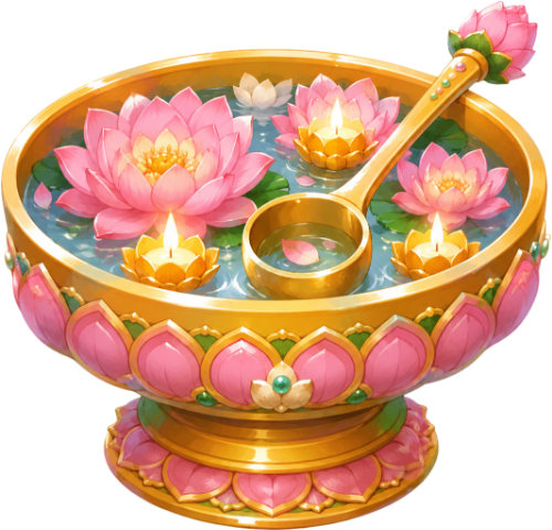 Chậu nước, hoa sen