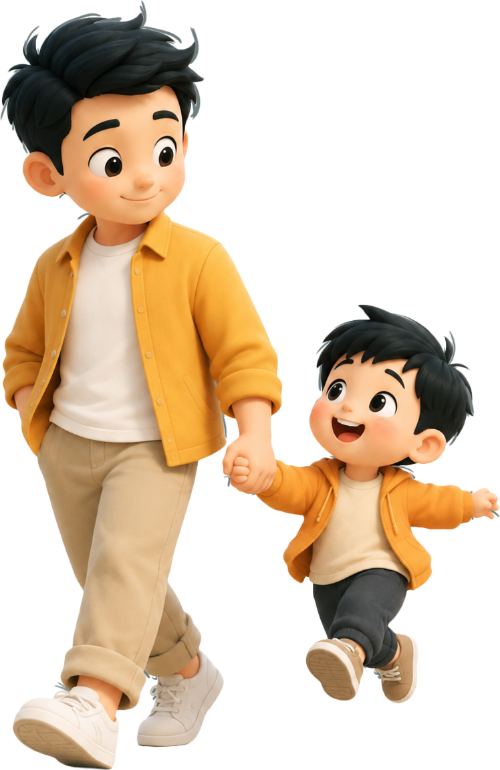 Bố và con, vui vẻ 1