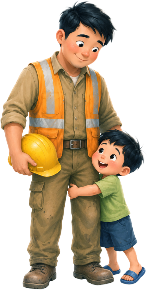 Bố và con, vui vẻ 7