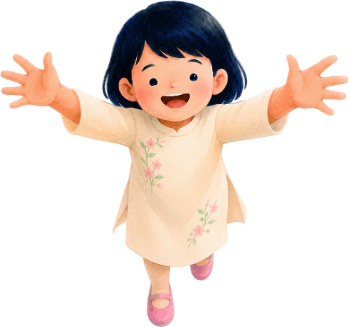 Cô bé, vui vẻ