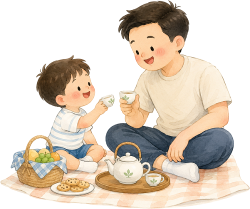 Bố và con, vui vẻ 7