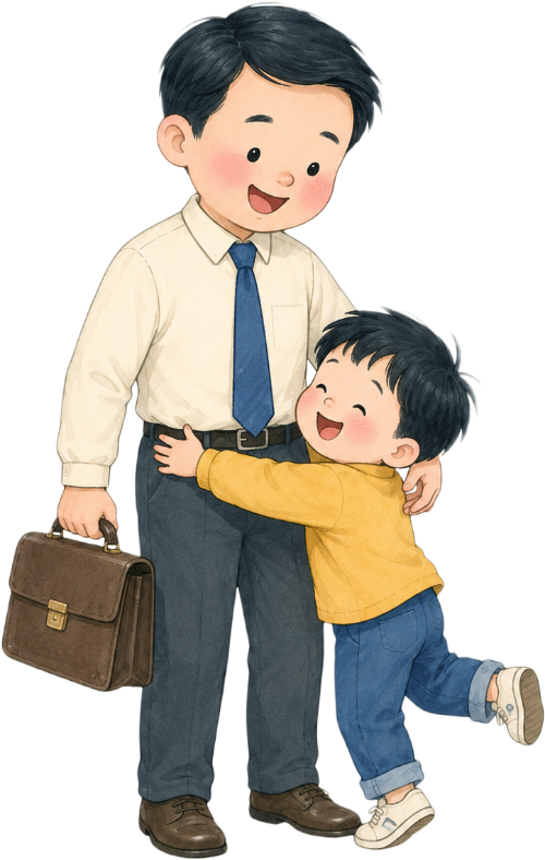 Bố và con, vui vẻ 6