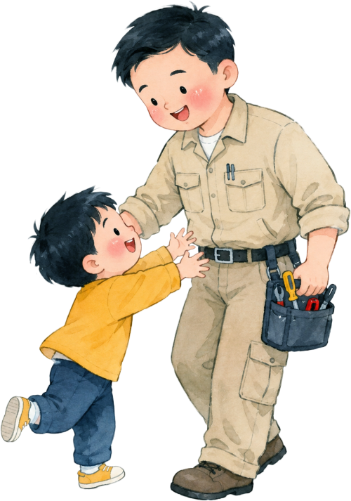 Bố và con, vui vẻ 5