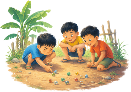 Cậu bé, bắn bi