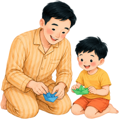 Bố và con, vui vẻ 6