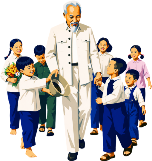 Chủ tịch Hồ Chí Minh, trẻ em, vui vẻ 1