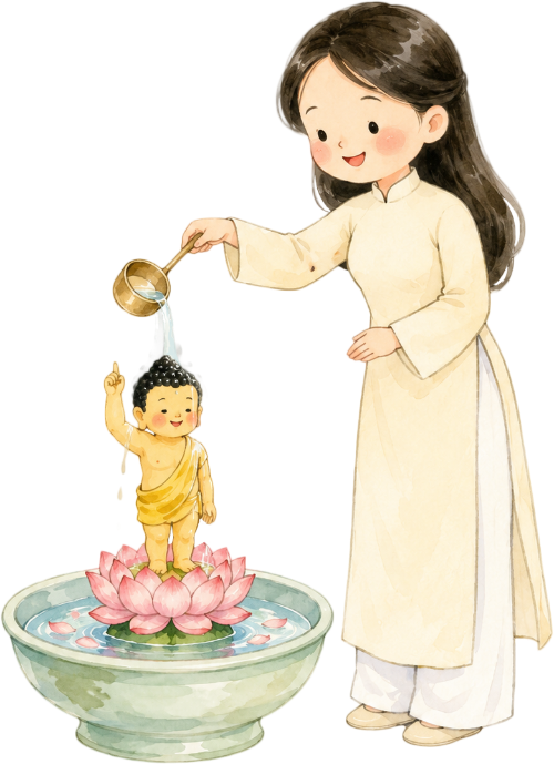 Cô gái, làm lễ