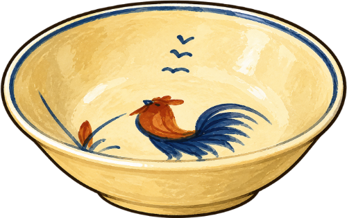 Chén, gà trống