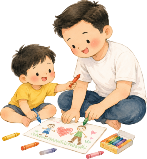 Bố và con, vui vẻ 9