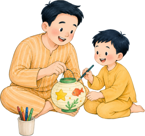 Bố và con, vui vẻ 5