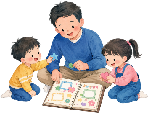 bố và con, vui vẻ 7