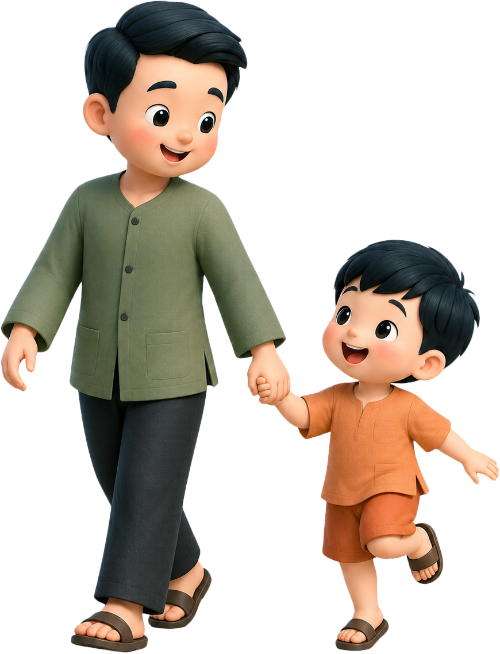 Bố và con, vui vẻ 7