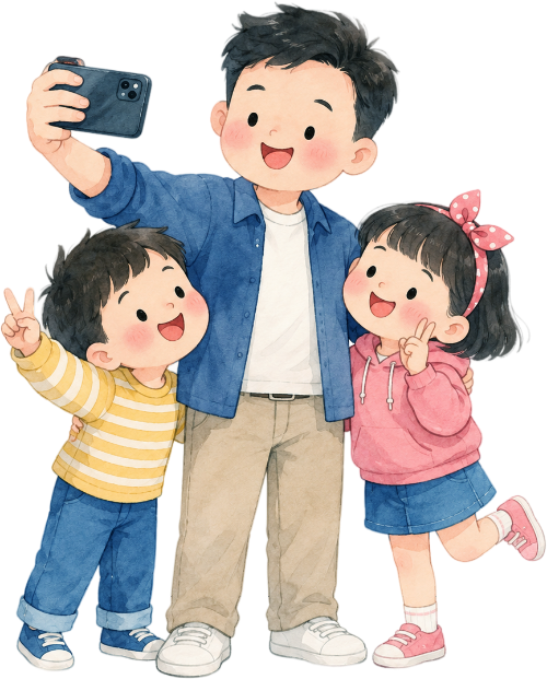 Bố và con, vui vẻ 5