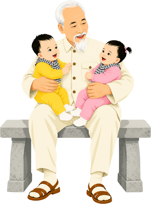 Chủ tịch Hồ Chí Minh, trẻ em, vui vẻ 2