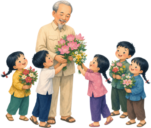 Chủ tịch Hồ Chí Minh, trẻ em, vui vẻ