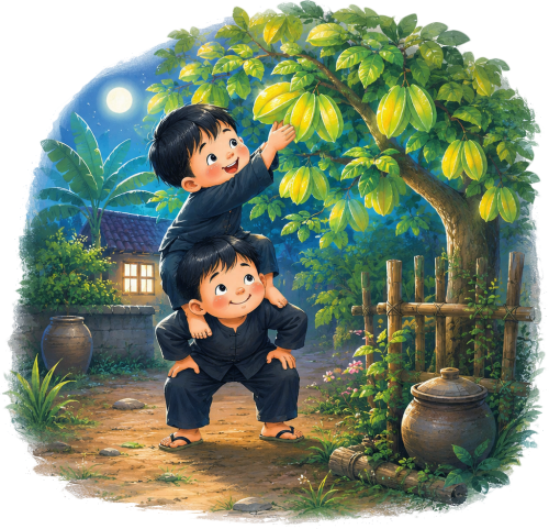 Cậu bé, hái khế