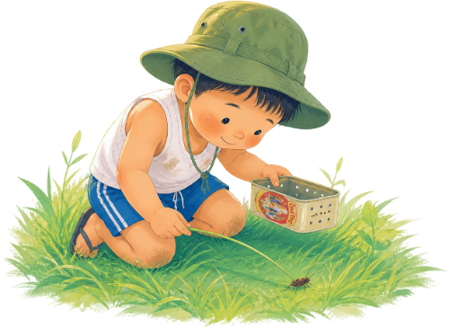 Cậu bé, bắt dế