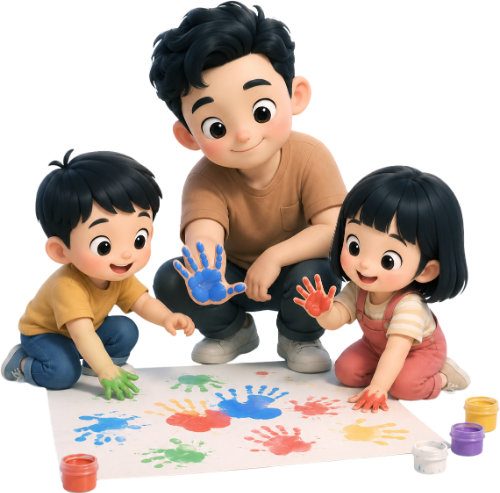 Bố và con, vui vẻ 5