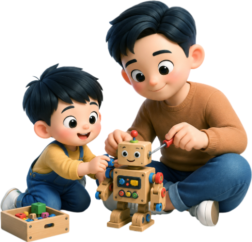 Bố và con, vui vẻ 3