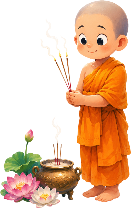Sư thầy, thắp hương
