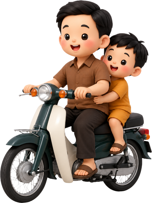 Bố và con, vui vẻ 9