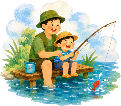 Bố và con, vui vẻ 6