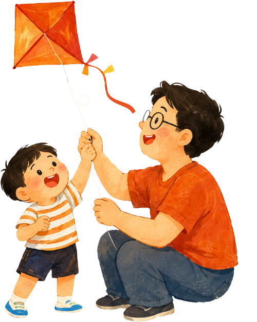 Bố và con, vui vẻ 3