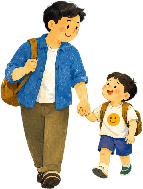 Bố và con, vui vẻ 4