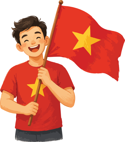 lá cờ, cờ, người cầm cờ, người Việt Nam, flag, quốc kỳ 1
