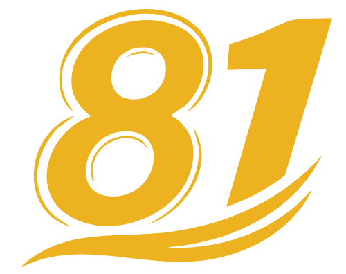 Số 81, chữ số, màu đỏ