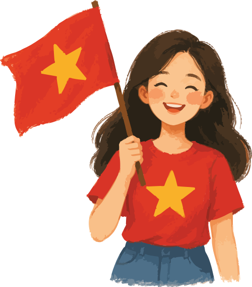 lá cờ, cờ, người cầm cờ, người Việt Nam, flag, quốc kỳ 2