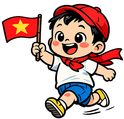 Trẻ em, cầm cờ 1