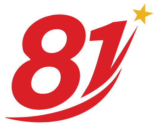 Số 81, chữ số, màu đỏ