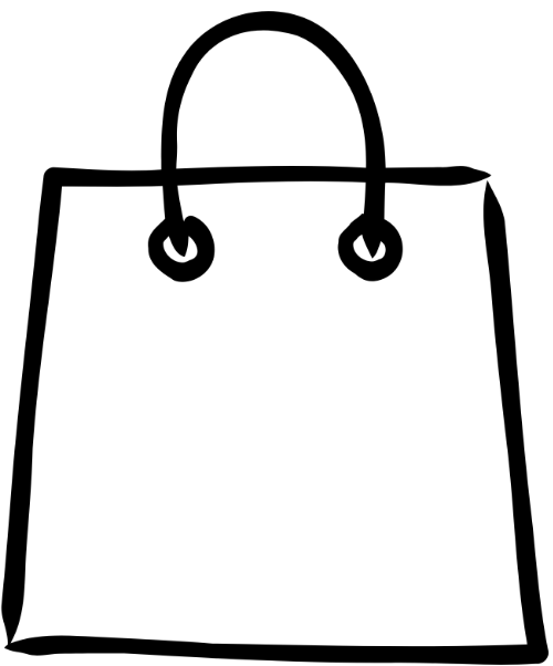 icon, vẽ tay, giỏ hàng, túi