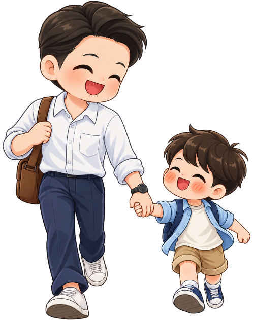 Bố và con, gia đình