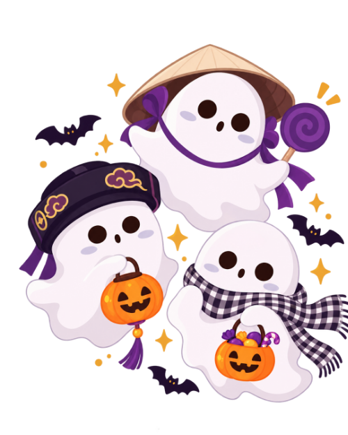Con ma, nón lá, haloween 9