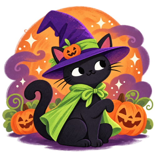 Con mèo đen, haloween 8