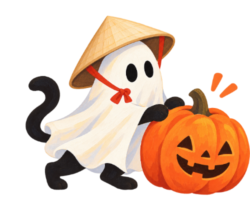 Con ma, nón lá, haloween 9