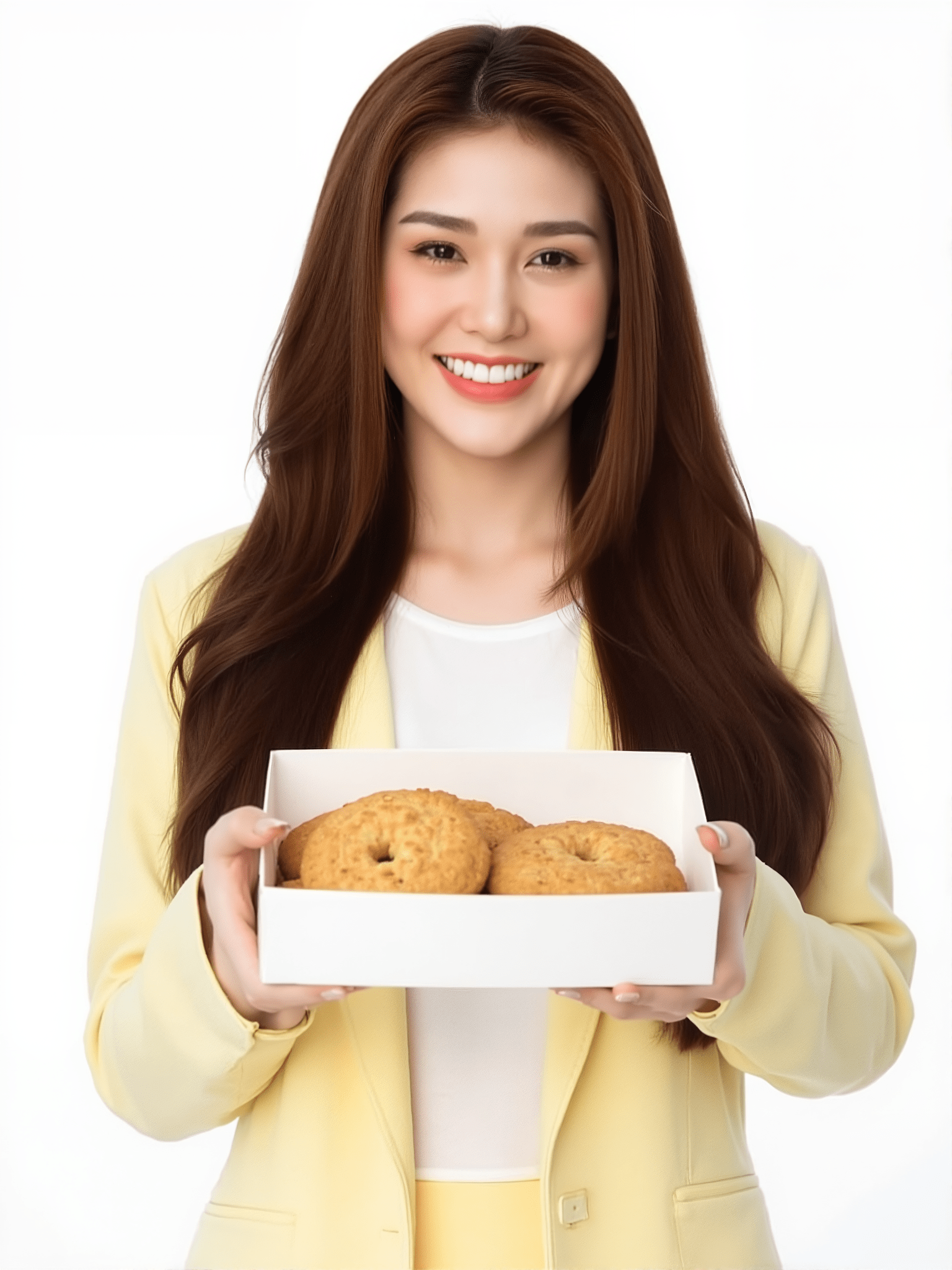 Cô gái, con gái, phụ nữ, hộp quà, hộp bánh, sinh viên, quảng cáo, Việt Nam