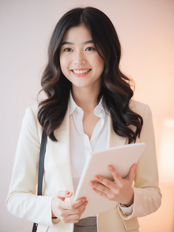 Cô gái, con gái, phụ nữ, nhân viên văn phòng, nhân viên, sinh viên, điện thoại, quảng cáo, Việt Nam