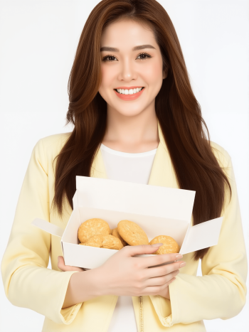 Cô gái, con gái, phụ nữ, hộp quà, hộp bánh, sinh viên, quảng cáo, Việt Nam