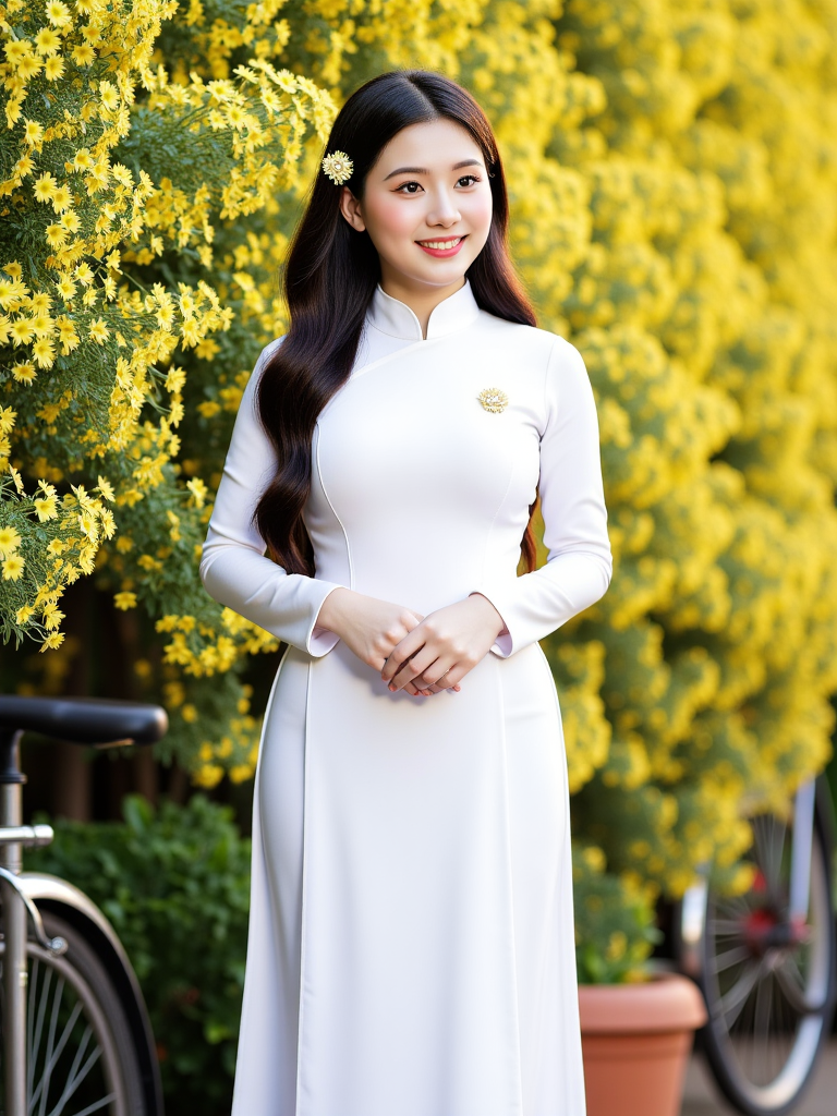 Phụ nữ, con gái, nữ, Tết, xuân, áo dài, trang phục truyền thống, Việt Nam
