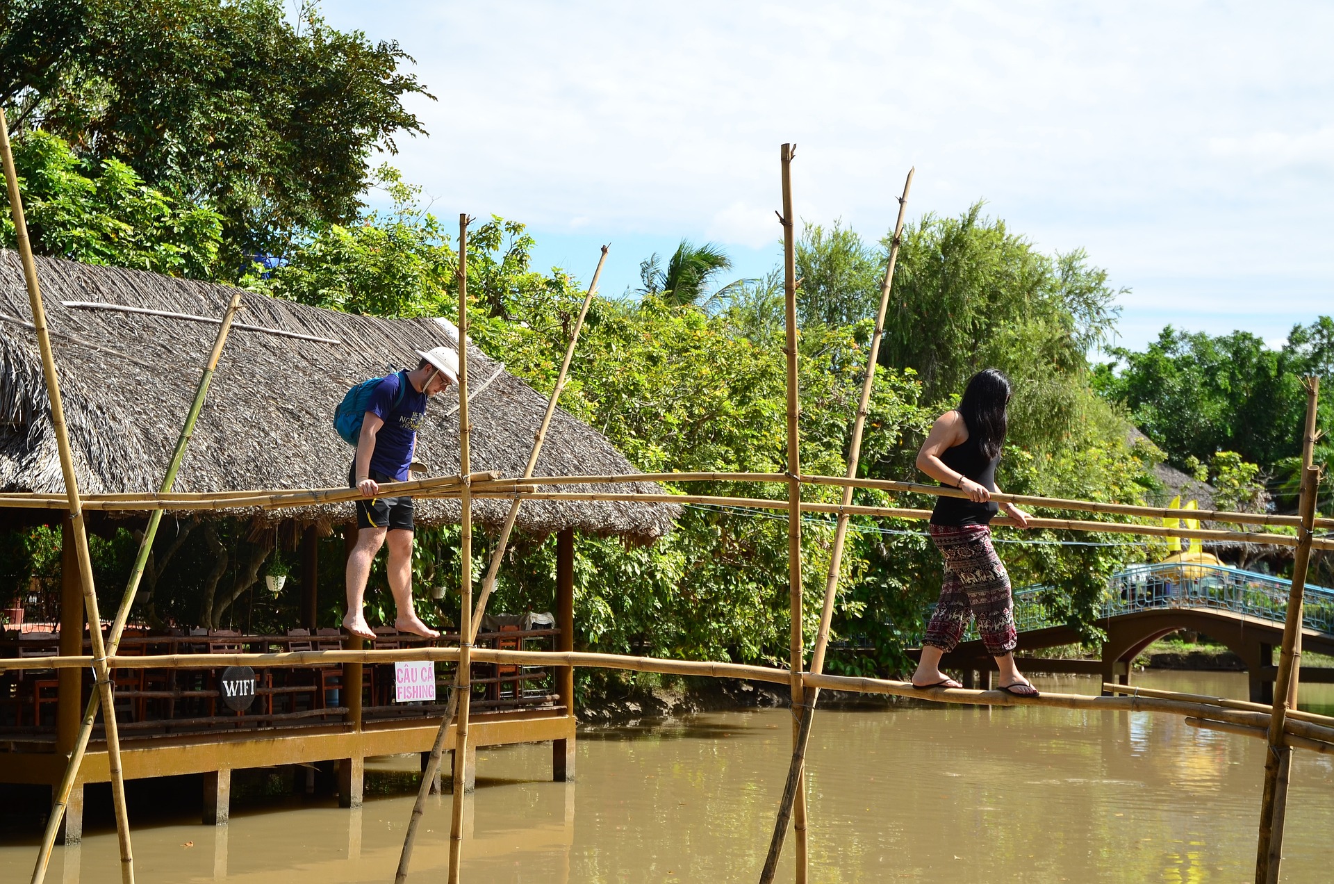 Miền tây, sông nước, nhà lá, nông thôn, Việt Nam, Viet Nam - loilamtan