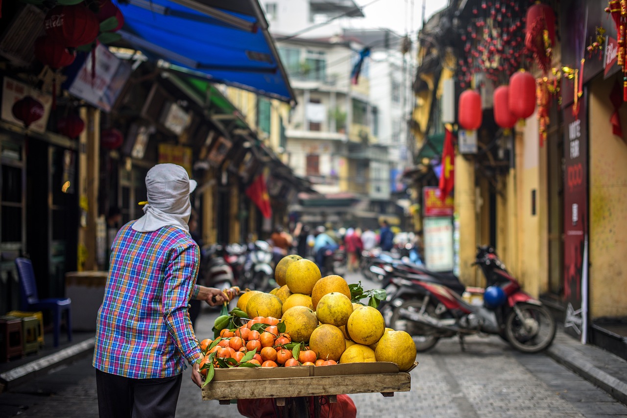 Xe trái cây, hàng rong, bán hàng, trái cây, Việt Nam, Viet Nam - TuanAnhNgo