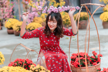 Cô gái, con gái, nữ, girl, sinh viên, người mẫu, Tết, xuân, Việt Nam
